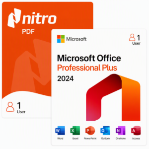 Office 2024 Professional Plus Nitro 10 Pro licencias digitales permanentes para PC Windows