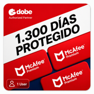 McAfee Premium 1300 Días antivirus para 1 PC Windows o Mac